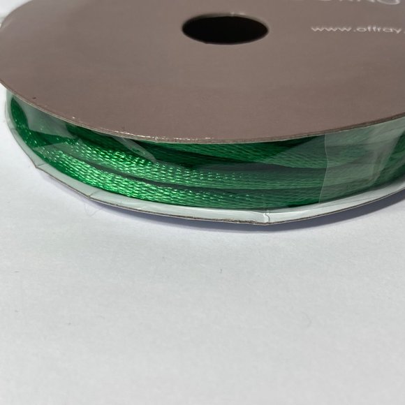 Green Rat Tail Cord Trim Ribbon 12 Rolls Offray Crafts Scrapbook Gift Wrap 1/8" - Picture 9 of 16